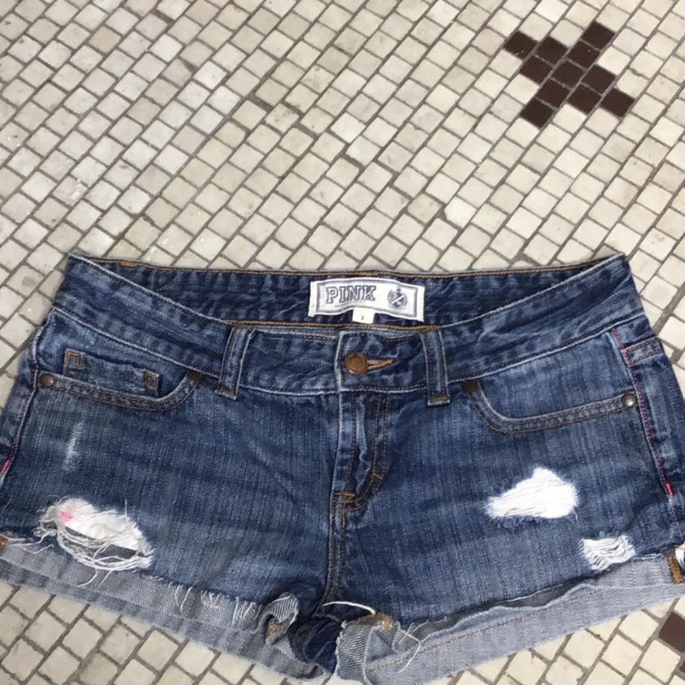 Victoria’s Secret Denim Short Shorts Distressed Size 2 Daisy Dukes